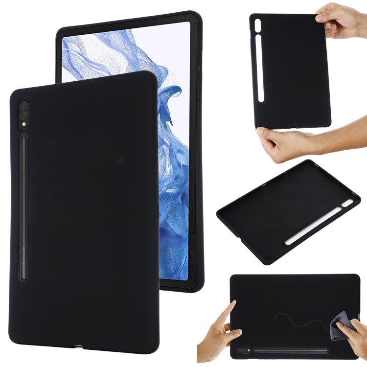 Samsung Galaxy Tab S9 Pure Color Liquid Silicone Shockproof Tablet Case Cover (Black)