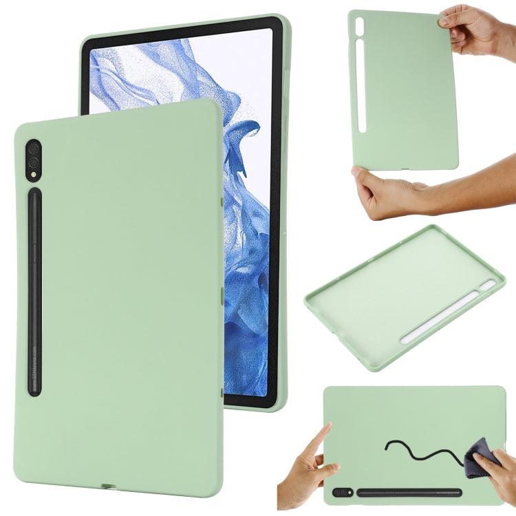 Samsung Galaxy Tab S9 Pure Color Liquid Silicone Shockproof Tablet Case Cover (Green)