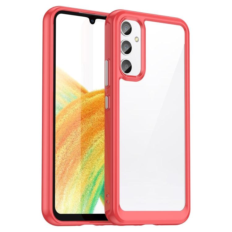 Samsung Galaxy A25 5G Colorful Series Acrylic Hybrid TPU Phone Case Cover (Red)