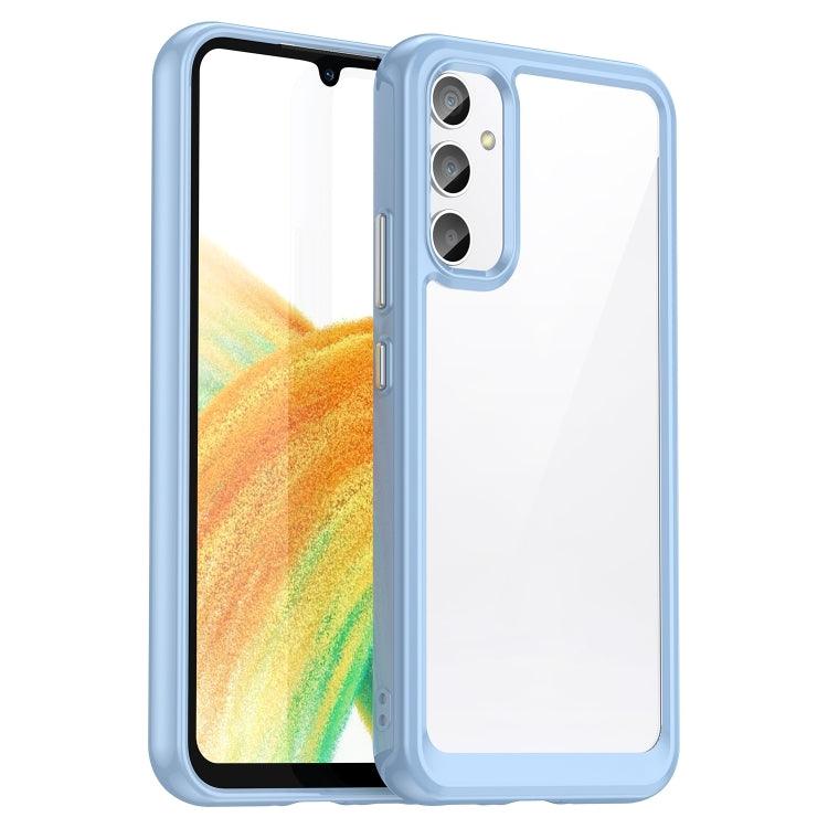 Samsung Galaxy A25 5G Colorful Series Acrylic Hybrid TPU Phone Case Cover (Blue)