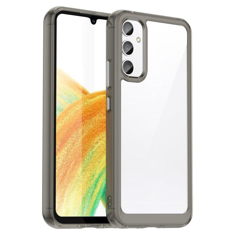Samsung Galaxy A25 5G Colorful Series Acrylic Hybrid TPU Phone Case Cover (Transparent Grey)