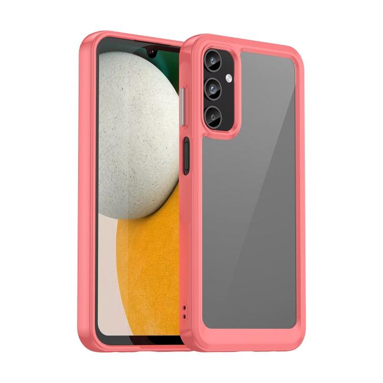 Samsung Galaxy A05s Colorful Series Acrylic Hybrid TPU Phone Case Cover (Red)