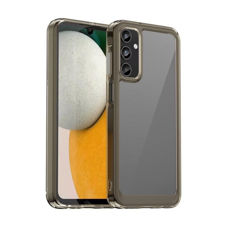 Samsung Galaxy A05s Colorful Series Acrylic Hybrid TPU Phone Case Cover (Transparent Grey)