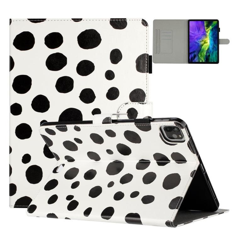 Apple iPad 10th Gen 10.9 2022 Dot Pattern Leather Smart Tablet Case Cover (White Black)