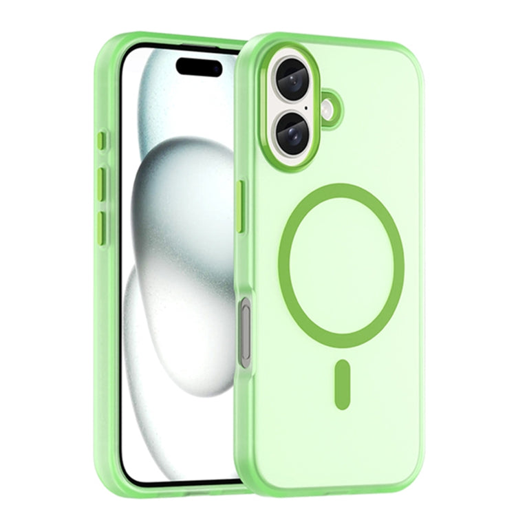 Apple iPhone 16 Plus MagSafe Frosted Translucent TPU + PC Full Coverage Phone Case Cover (Green)