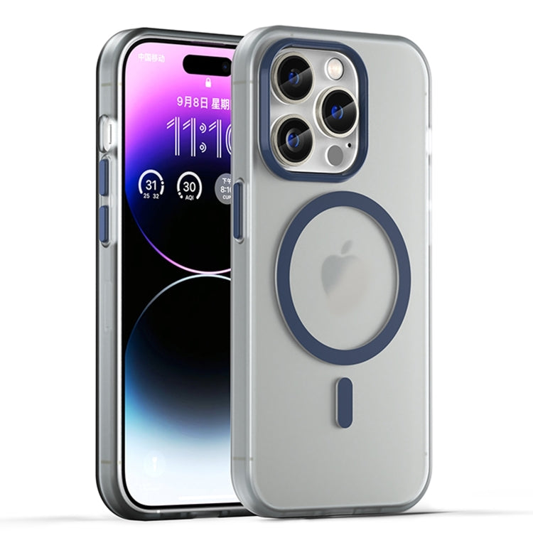 Apple iPhone 16 Pro Max MagSafe Frosted Translucent TPU + PC Full Coverage Phone Case Cover (Dark Blue)