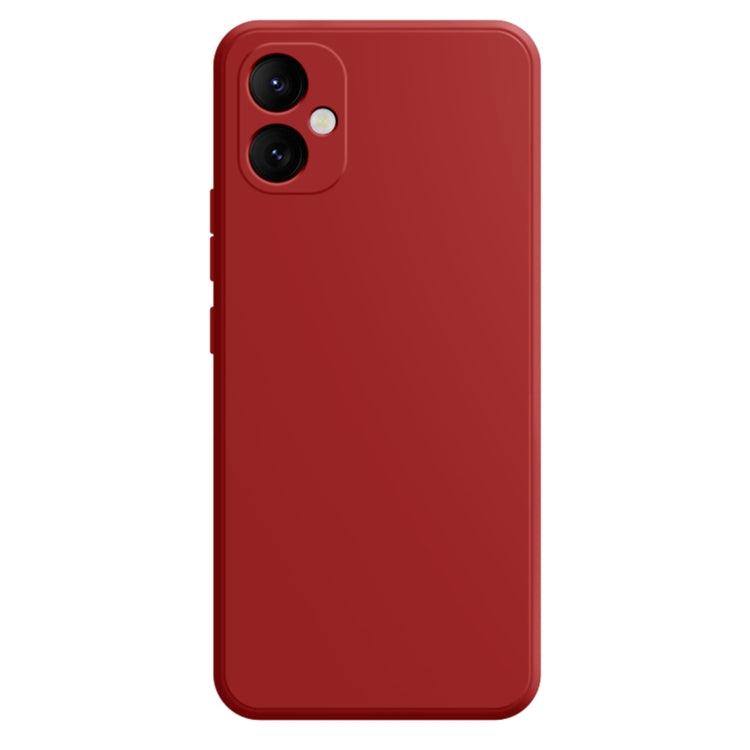 Samsung Galaxy A05 Imitation Liquid Silicone Phone Case Cover (Dark Red)