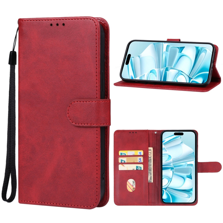 Apple iPhone 16 Plus Leather Phone Case Cover (Red)