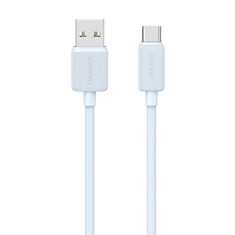 USAMS USB to USB-C / Type-C 3A Striped Fast Charge Data Cable, Length:3m (Blue)