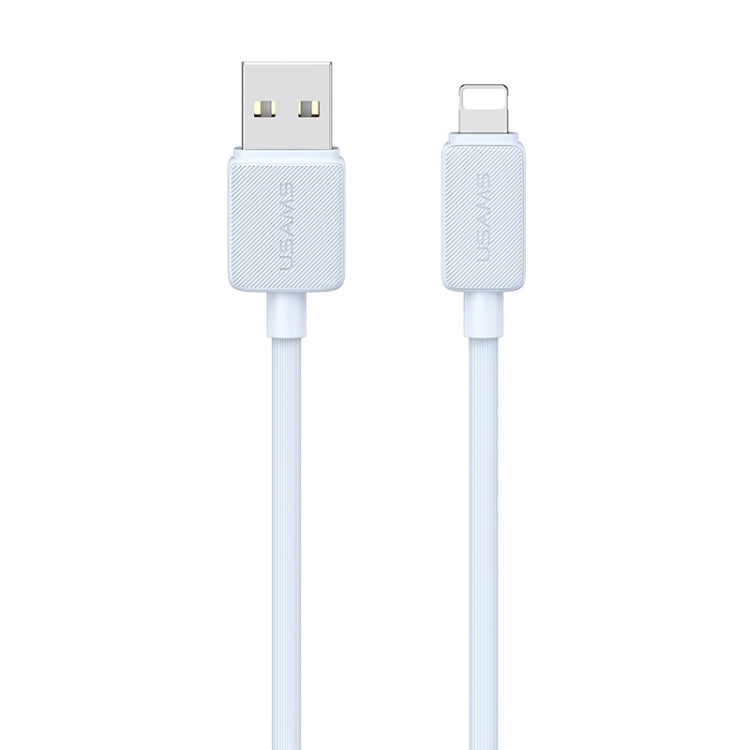 USAMS USB to 8 Pin 2.4A Striped Fast Charge Data Cable, Length:3m (Blue)