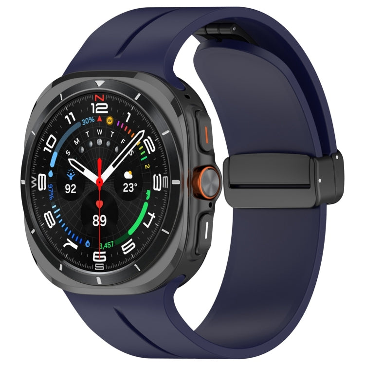 Samsung Galaxy Watch Ultra 47mm Magnetic Folding Buckle Silicone Watch Band (Midnight Blue)