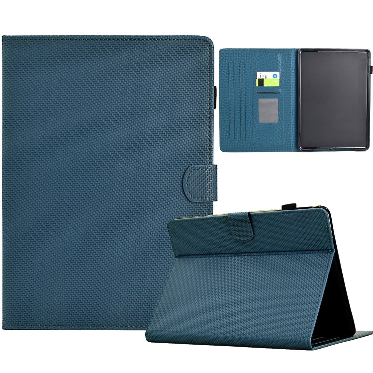 Amazon Kindle Paperwhite 12th Gen 2024 Solid Color Fiber Texture Smart Tablet Leather Case Cover (Royal Blue)
