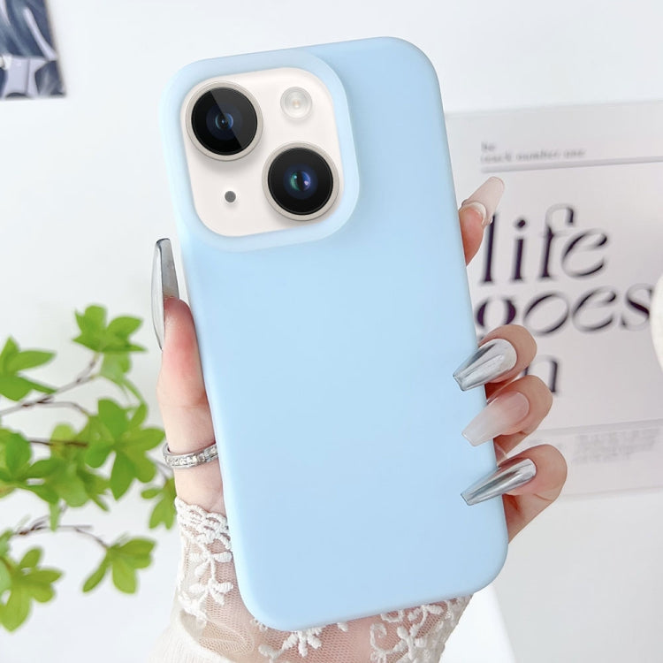 Apple iPhone 15 PC Hybrid Liquid Silicone Jelly Phone Case Cover (Light Blue)