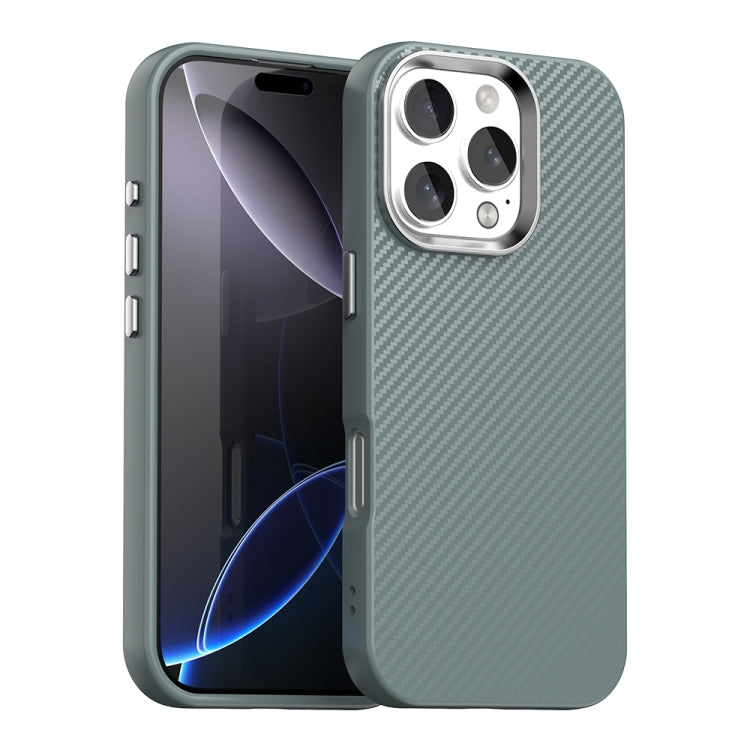 Apple iPhone 16 Pro Max Carbon Fiber Series IMD Phone Case Cover - Grey