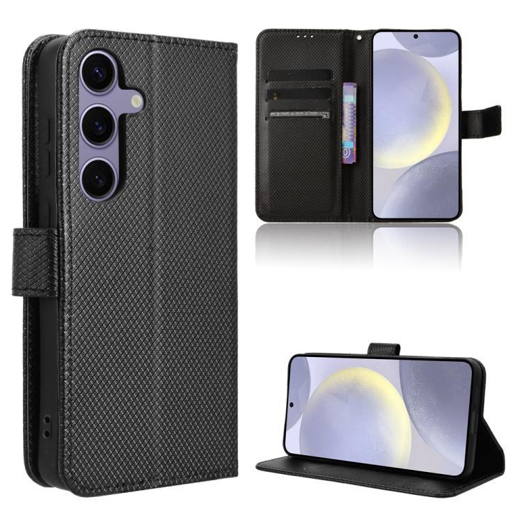 Samsung Galaxy S25 5G Diamond Texture Leather Phone Case (Black)
