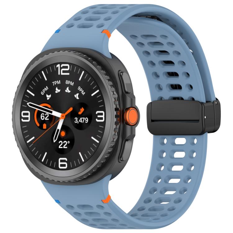 Samsung Galaxy Watch8 / Watch8 Classic xDfind Magnetic Black Buckle Silicone Watch Band (Official Blue)