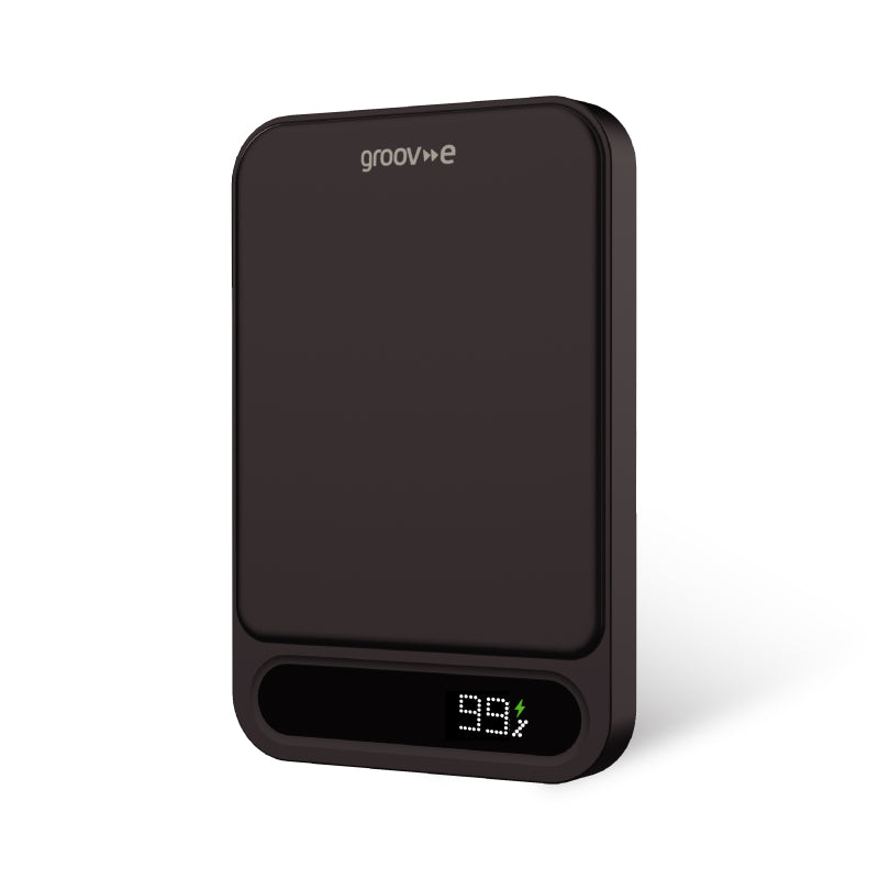 Groov-e Power Bank 5,000mAh Portable Magnetic Wireless Charger - Black