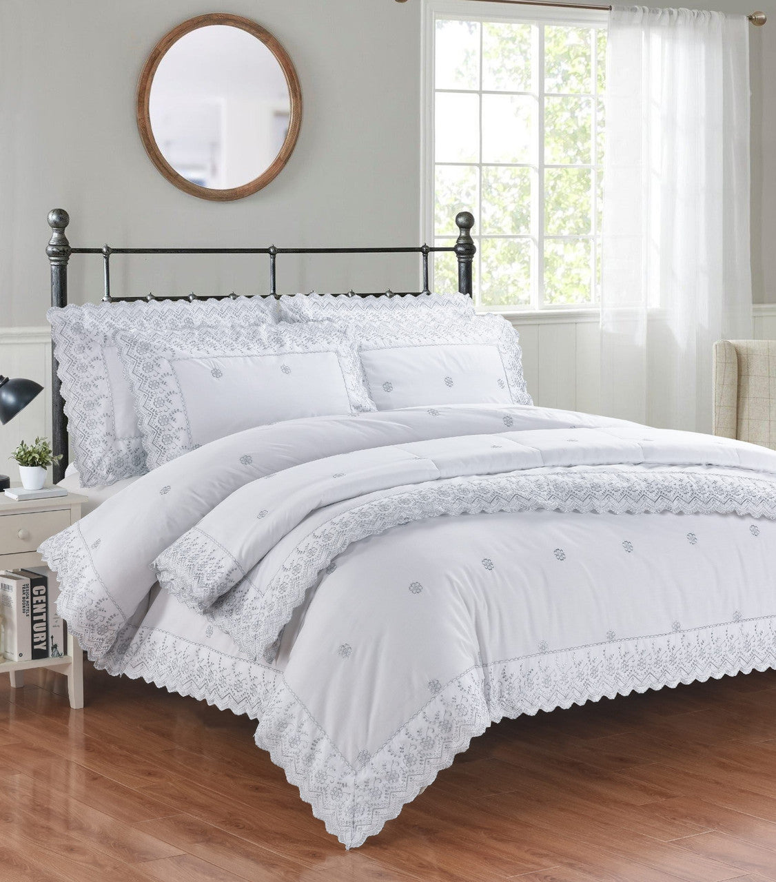 Gabrielle Duvet Set Double Silver