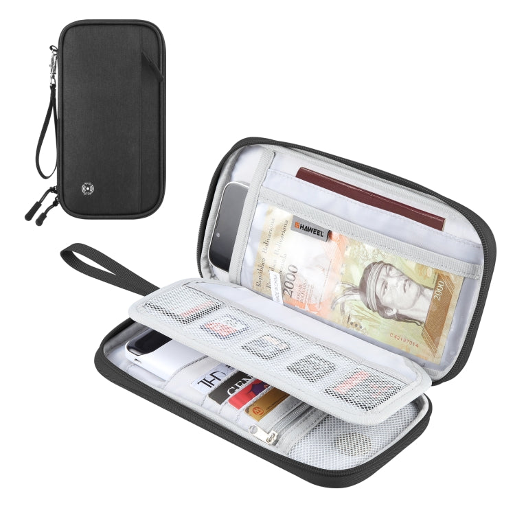 HAWEEL Clutch Bag Passport Wallet Document Organizer Credit Cards Case Cover Bag (Black)