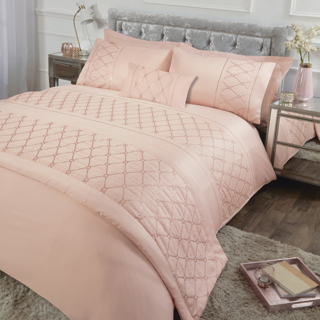 Monaco Duvet Set Super King Blush