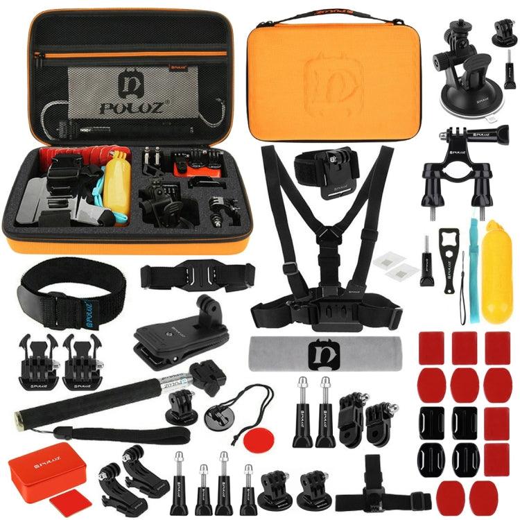 53 in 1 Accessories Total Ultimate Combo Kits with Orange EVA Case for GoPro Hero11, 10, 9, 8