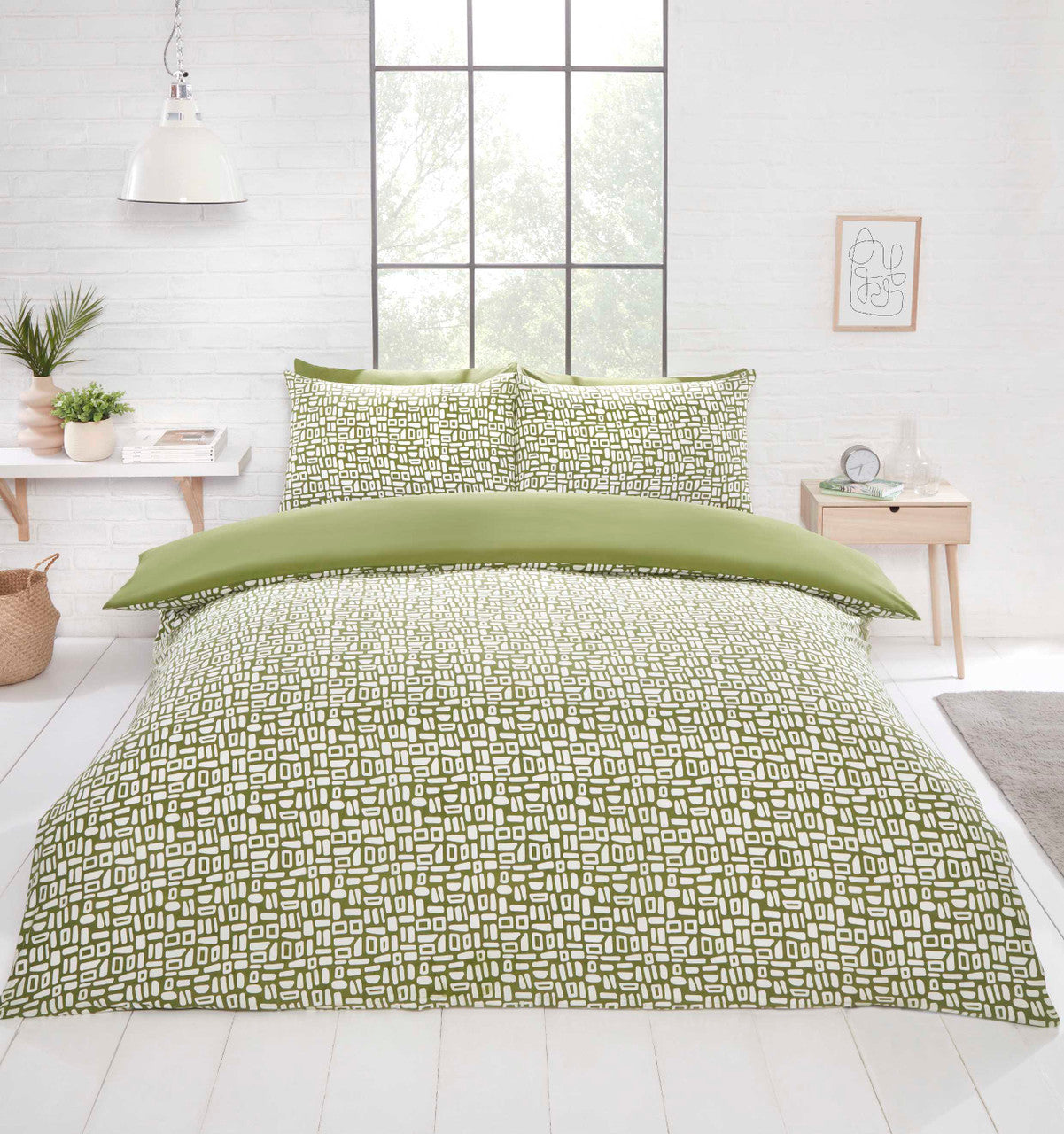 Pebbles Duvet Set King Green