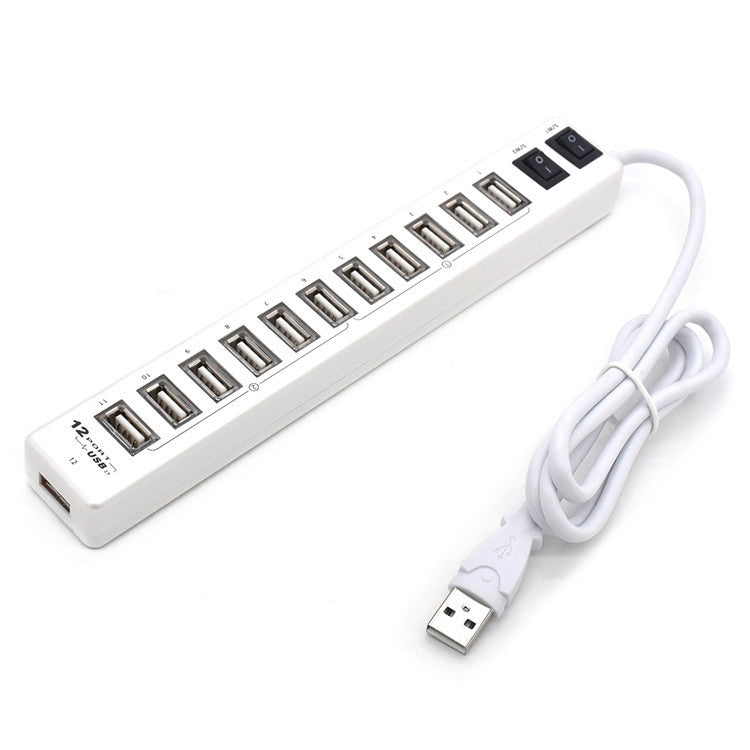 12-Port USB 2.0 HUB, Suitable for Notebook / Netbook (White)