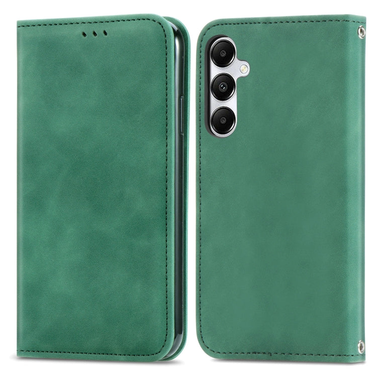 Samsung Galaxy A35 5G Retro Skin Feel Magnetic Leather Phone Case Cover (Green)
