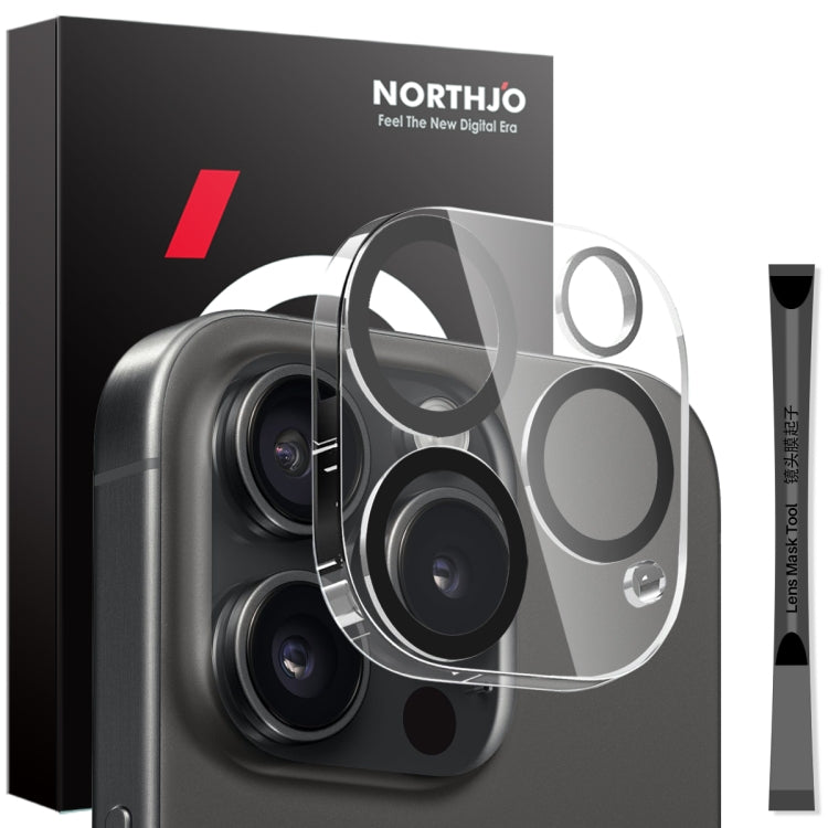 Apple iPhone 16 Pro / 16 Pro Max NORTHJO Camera Lens Protector 3D Night Shot Tempered Glass Film (Black)