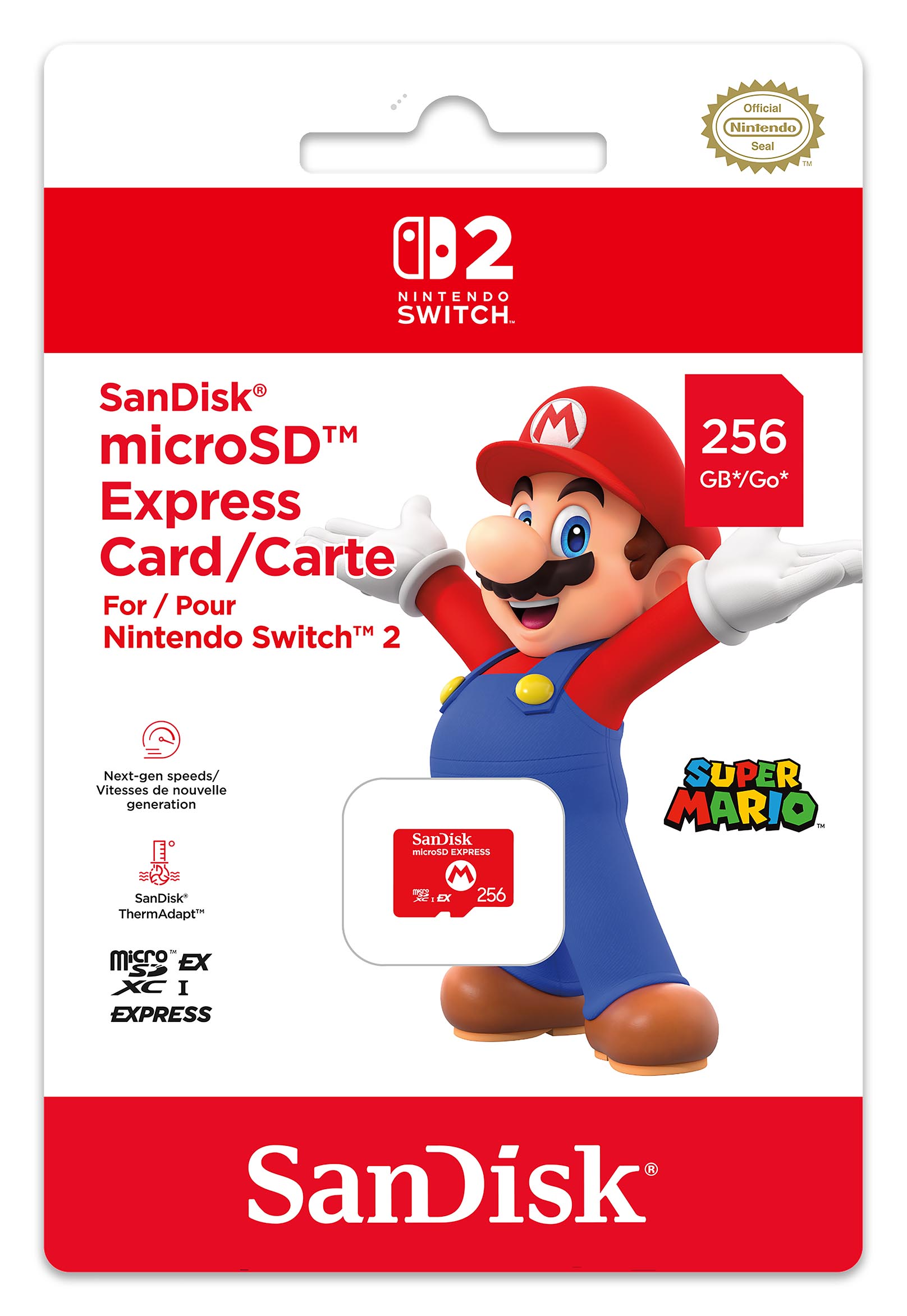 SanDisk microSD 256GB Express Card for Nintendo Switch 2