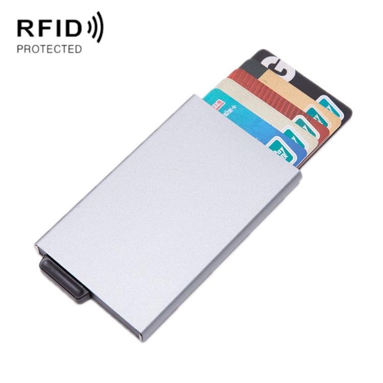 Aluminum Alloy Credit Card Wallet RFID Anti-Theft Multi-Function Automatic Eject Card Box (Gray)