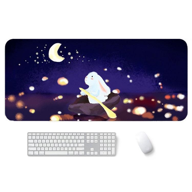 400x900x4mm illustration Cartoon Pattern Waterproof Non-Slip Mouse Pad (Rabbit On The Road)
