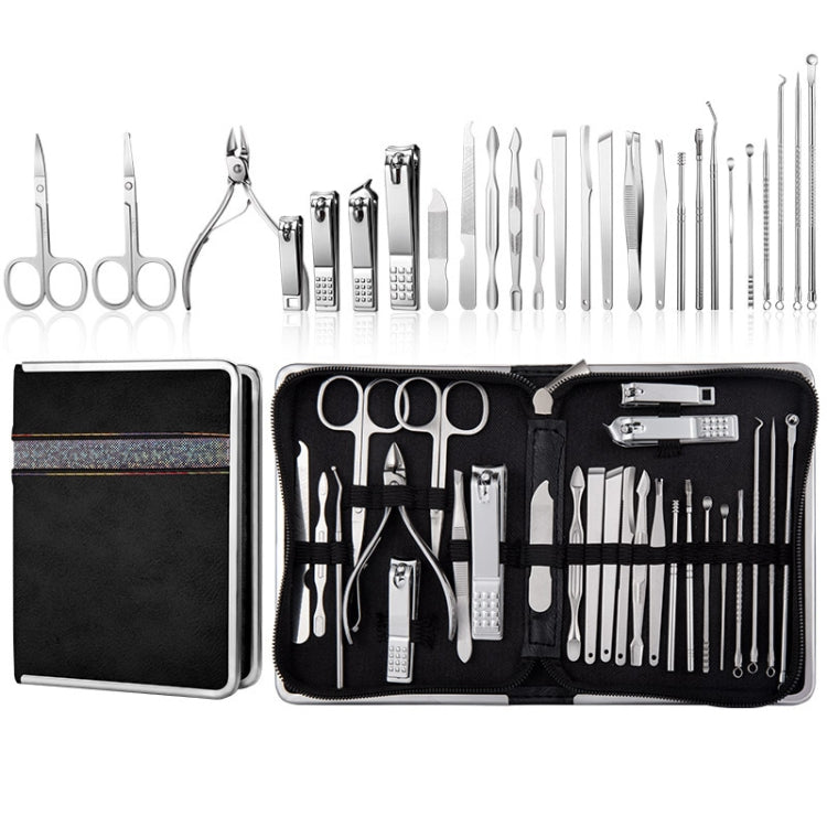 26 In 1 Black Nail Clipper Set Manicure Set Stainless Steel Nail Clipper Manicure Tool