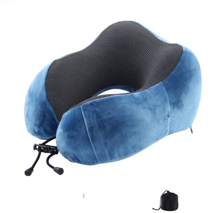 Magnetic Memory Foam U-shaped Pillow Suitable for Travel Solid Pillows (Blue)