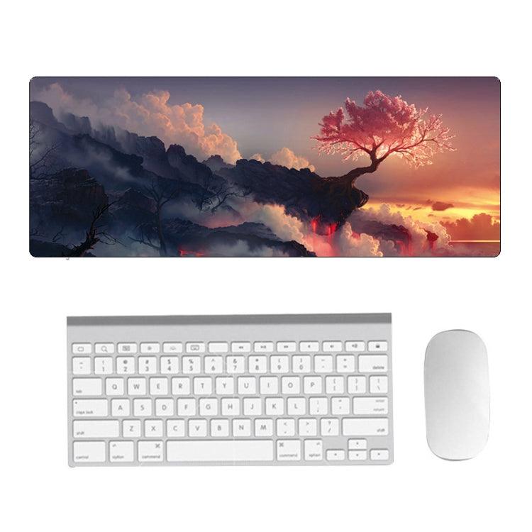 Hand-Painted Fantasy Pattern Mouse Pad, Size: 400 x 900 x 2mm Seaming (5 Volcanic Tree)