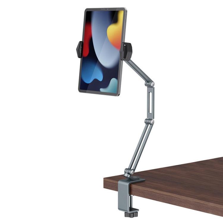 Desktop Folding Mobile Phone Chuck Holder For 4-13 Inch Mobile Phone/Tablet (Grey)