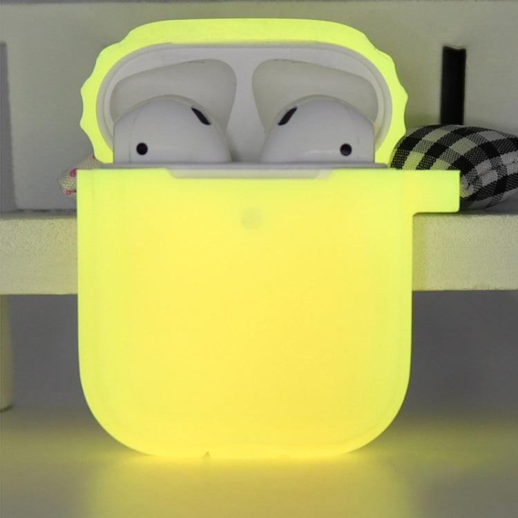 Bluetooth Earphone Soft Silicone Case Apple AirPods 1/2 (Luminous Yellow)