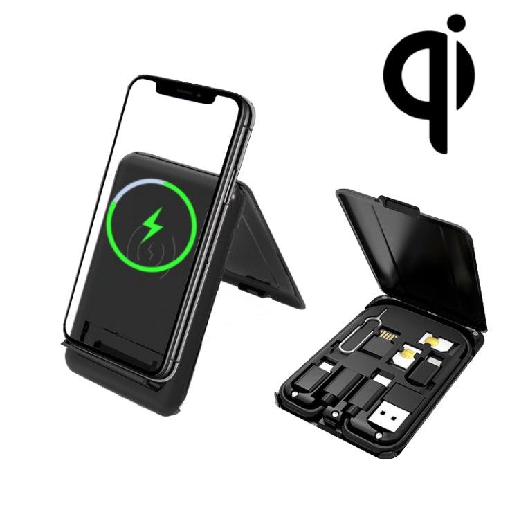 15W Wireless Charger Data Cable Organizer With Adapter Folding Phone Stand