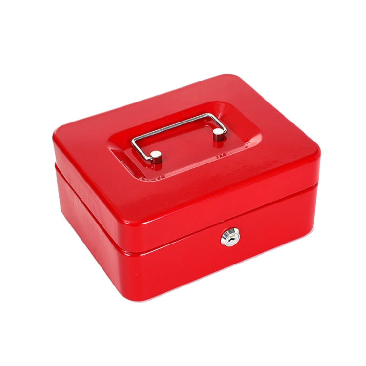 Portable Fireproof Safe Box Home Storage Iron Box With Lock Key (Red)