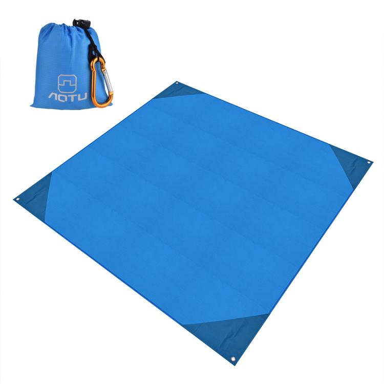 AOTU 153x143cm Ultra-thin Pocket Moisture Resistant Beach Mat Foldable Portable Picnic Mat (Blue)