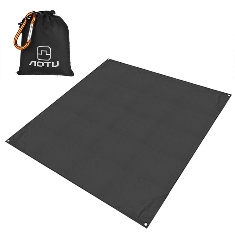 AOTU 153x143cm Ultra-thin Pocket Moisture Resistant Beach Mat Foldable Portable Picnic Mat (Black)