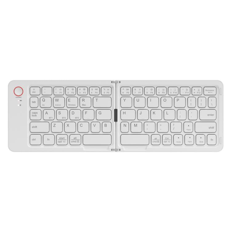 Two Folding Portable Mini Wireless Bluetooth Keyboard Cell Phone Laptop Notebook Office Keyboard (White)