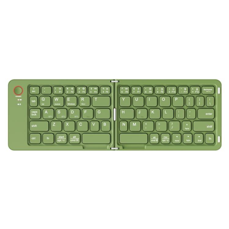 Two Folding Portable Mini Wireless Bluetooth Keyboard Cell Phone Laptop Notebook Office Keyboard (Green)