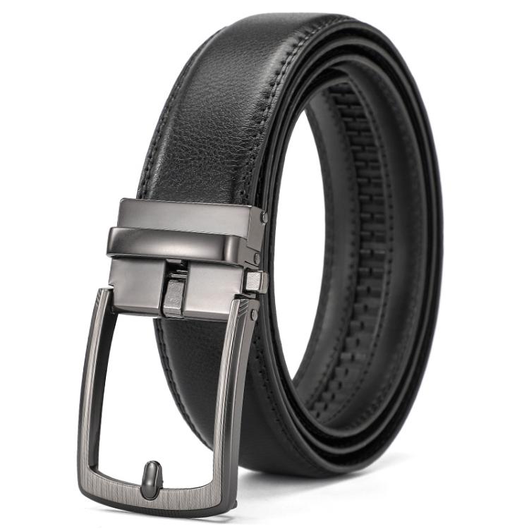 Dandali Men's Leather Automatic Buckle Belt - 110cm (Black)