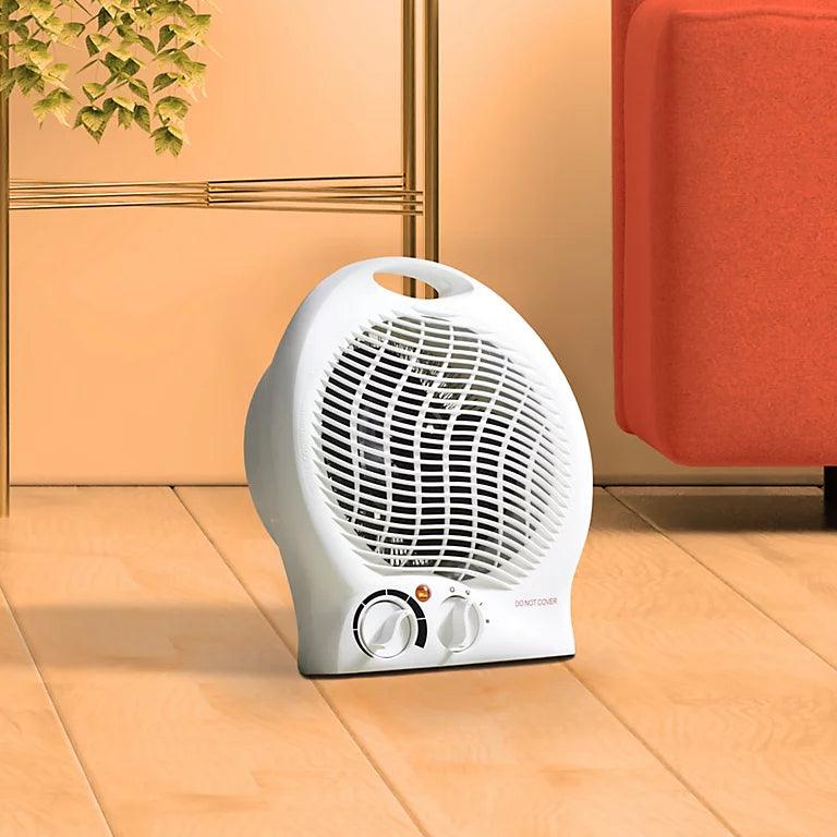 Daewoo Fan Heater Portable Free Standing 2000W Dial Thermostat White
