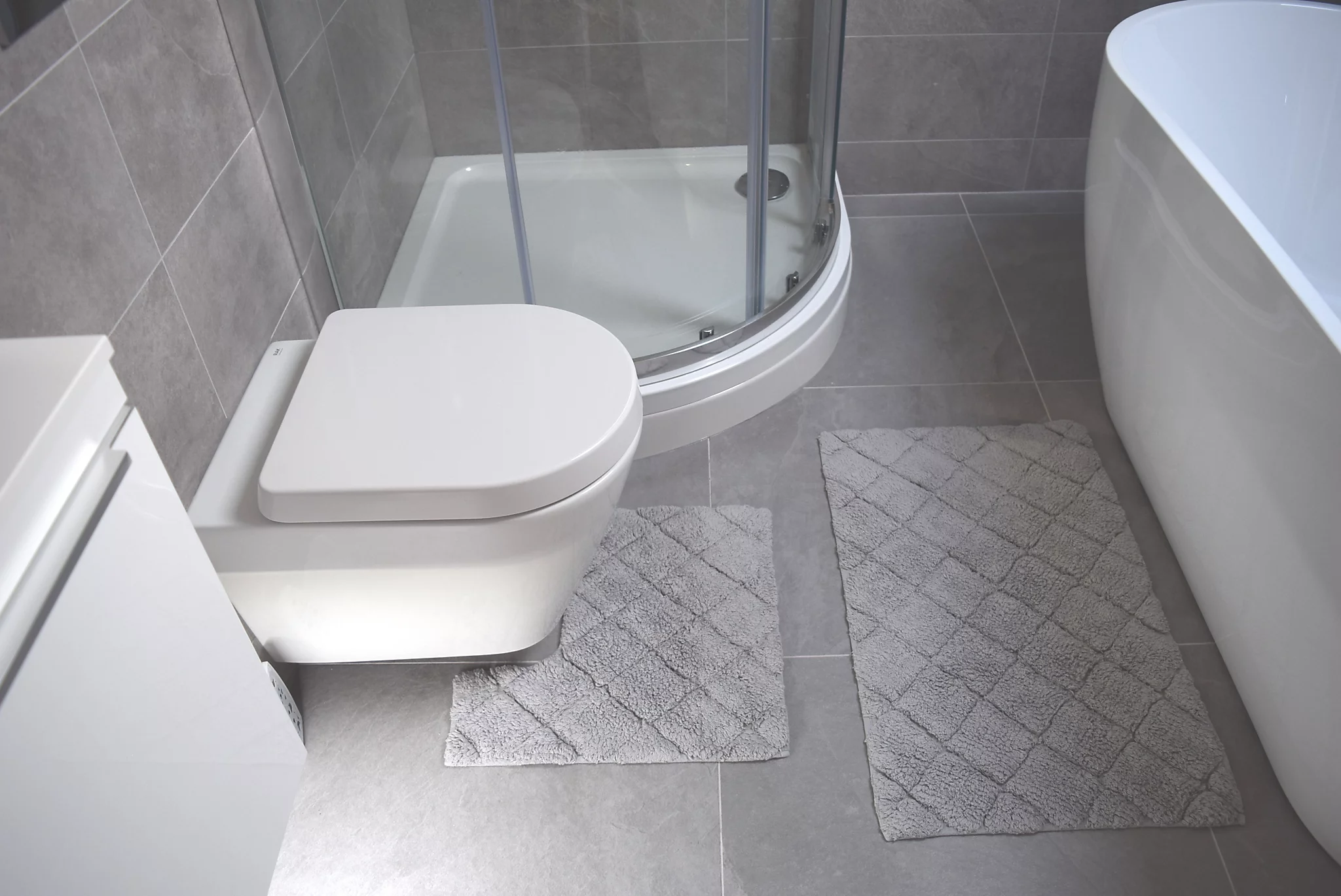 2 Piece Kyra Bath Mats Set Cotton Storm