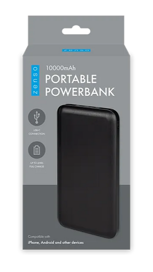 Zens portable powerbank packaging on a white background