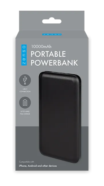 Zens portable powerbank packaging on a white background