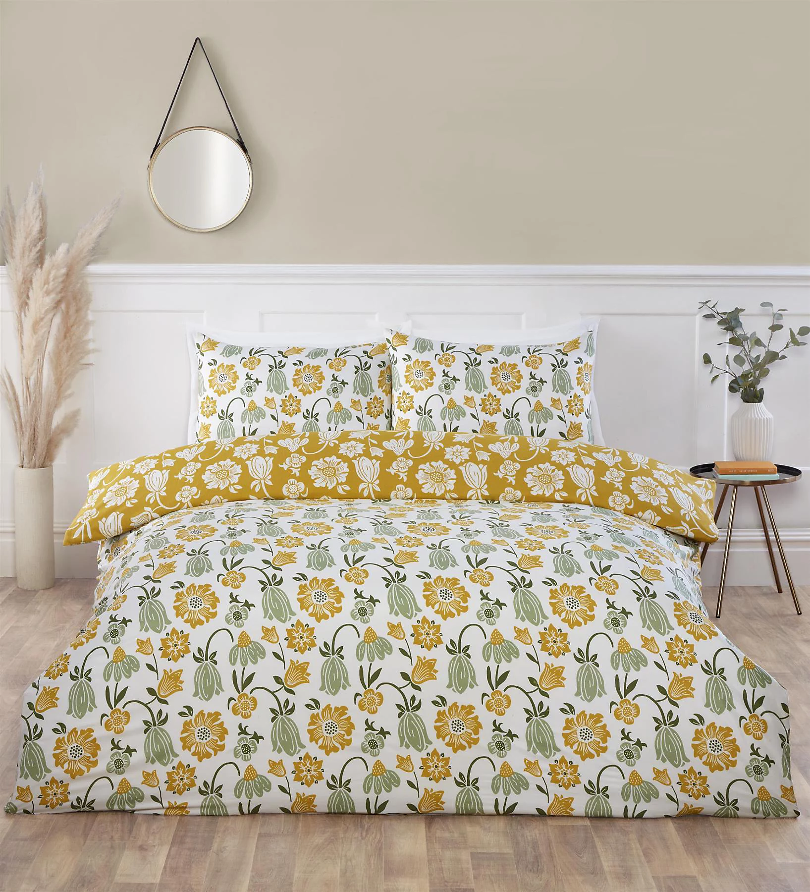 Victorian Bloom Green Duvet Cover Set King Green