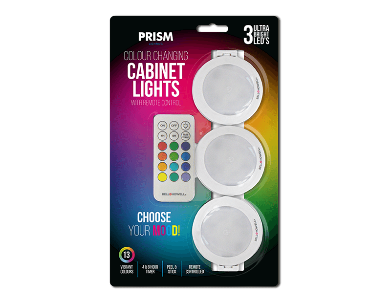 LED Colour Changing Cabinet Lights 3 Pack